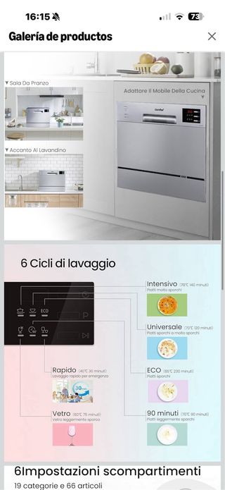 Mini lavavajillas Comfee