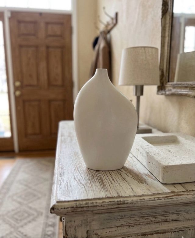 Jarrón Cerámica Blanco Minimalista