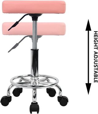 Taburete KKTONER Rosa Ajustable con Ruedas