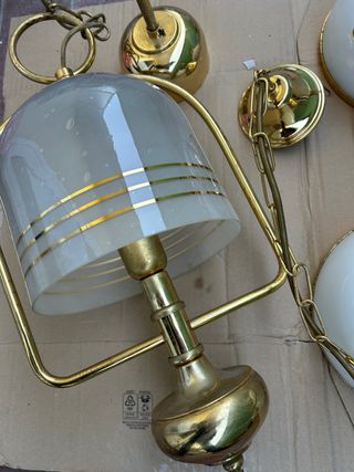Lampadari oro e bianco:1 grande e 2 piccoli