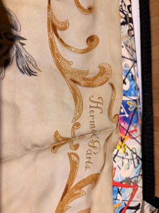 Foulard Hermes Beige e Oro