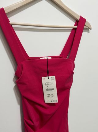 Vestido rosa drapeado NUEVO