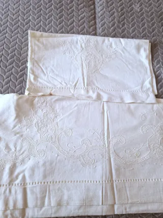 Sábanas antiguas bordadas algodón