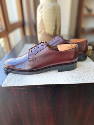 Gucci Blucher en piel burdeos - lujo vintage -43.5