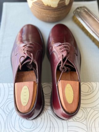 Gucci Blucher en piel burdeos - lujo vintage -43.5