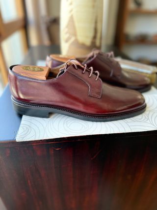 Gucci Blucher en piel burdeos - lujo vintage -43.5