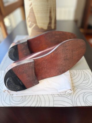 Gucci Blucher en piel burdeos - lujo vintage -43.5