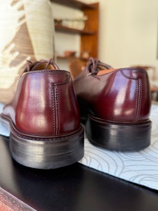 Gucci Blucher en piel burdeos - lujo vintage -43.5