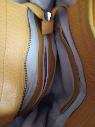 Bolso de mano mujer piel naranja