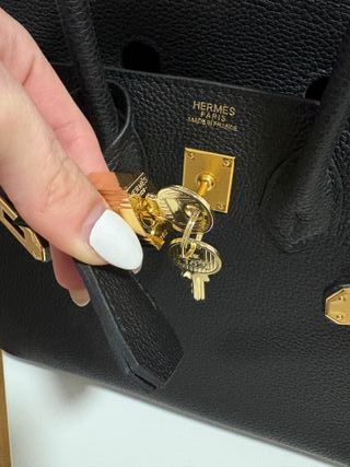 Bolso  Negro Piel Dorado