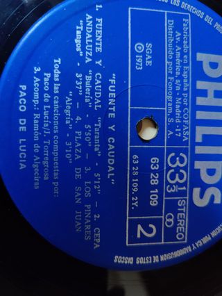 Vinilo Paco de Lucía - Fuerte y Caudal