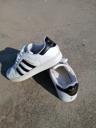 Zapatillas Adidas Superstar Blancas Negras talla40