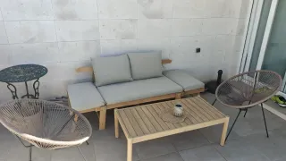 Conjunto Sofá y Mesa Sklum Beige/Marrón