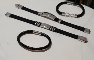 Lote 4 Pulseras Hombre Acero Inoxidable.