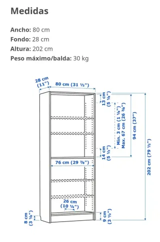 Estantería Billy Ikea Madera