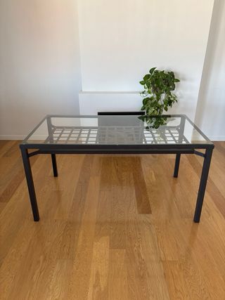 Mesa comedor IKEA forja y cristal