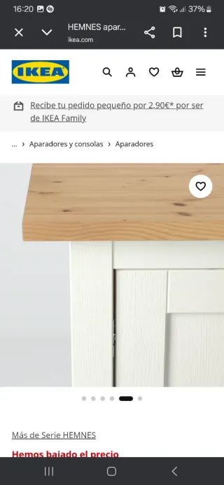 Aparador HEMNES Blanco/Madera