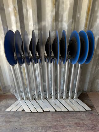 Mesa Alta Bar Madera Azul