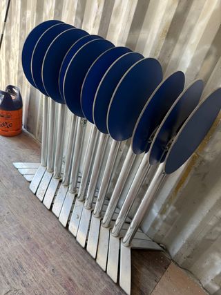 Mesa Alta Bar Madera Azul