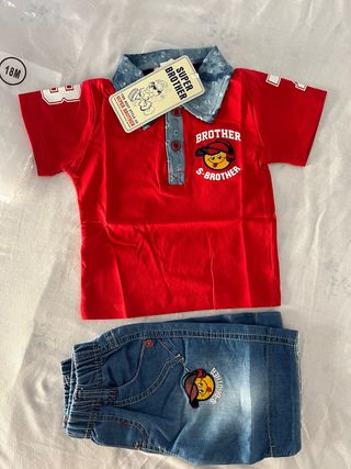 Conjunto polo y vaquero bebé 18 meses