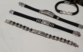 Lote 4 Pulseras Hombre Acero Inoxidable