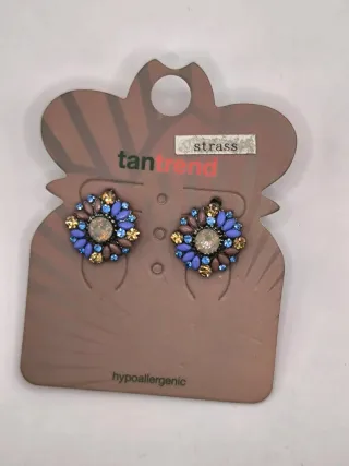 Pendientes Tan Trend Flor Morado y Dorado