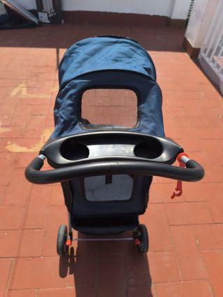 Carrito para mascota azul y negro