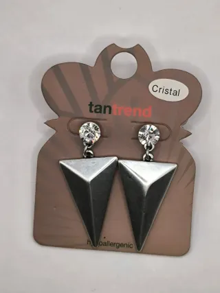 Pendientes Tan Trend Triángulo Cristal