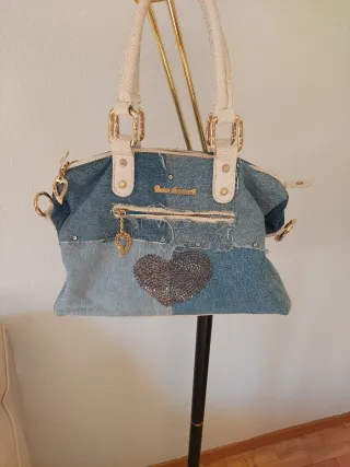 Bolso Bruno Amaranti Corazón Pedrería