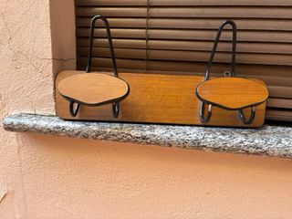 Appendiabiti vintage legno e metallo