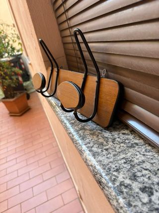 Appendiabiti vintage legno e metallo