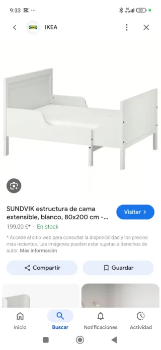 Cama extensible infantil IKEA blanca