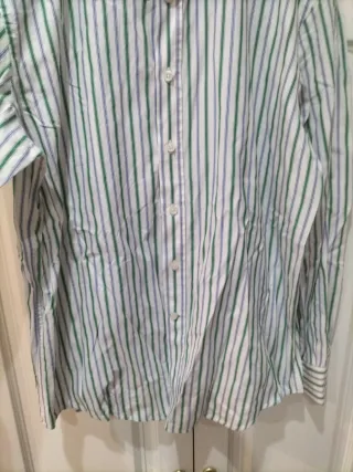 Camisa Studio Clássica Rayas Verde Talla XXL