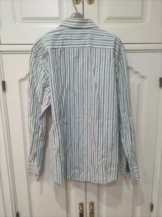 Camisa Studio Clássica Rayas Verde Talla XXL