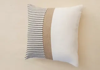 Par de cojines  decorativo rayas y liso