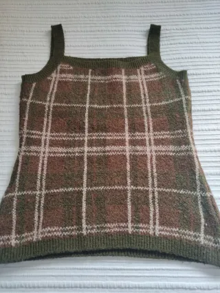 Chaleco de punto Zara cuadros