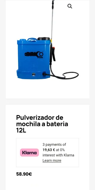 Pulverizador Mochila Batería 12L 60Psi