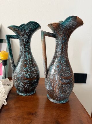 Coppia Vasi Ceramica Cameri Vintage Anni '60
