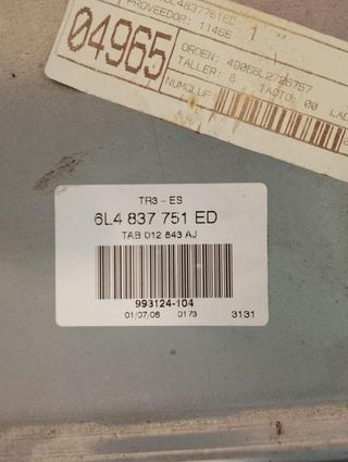 Seat 2795 6l4837755p elevalunas delantero ibiza