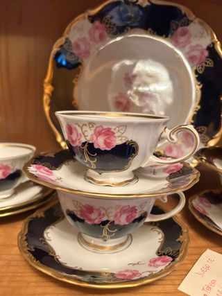 Juego de té Reichenbach porcelana flores