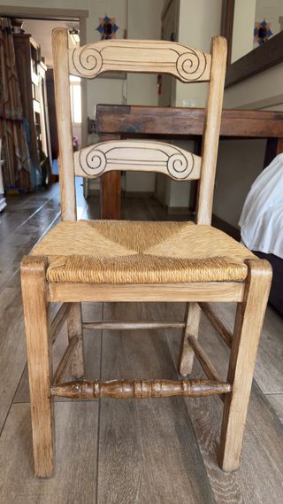 Mesa comedor rústica y 6 sillas