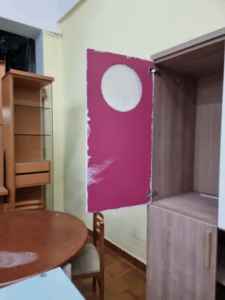 Armario Esquinero Madera y Cristal