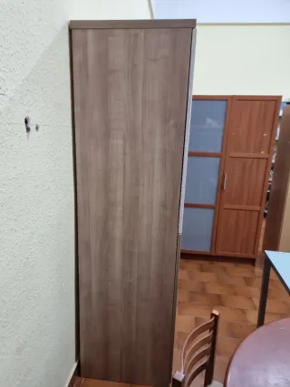 Armario Esquinero Madera y Cristal