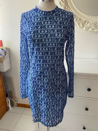 Vestido Fiorucci mini azul talla L