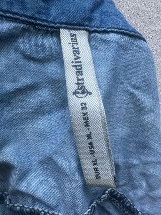 Camisa vaquera sin mangas con corchetes Talla L