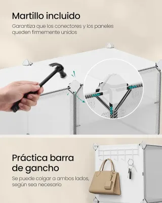 SONGMICS Mueble Zapatero Plástico, 8 Compartimento