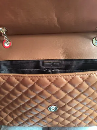 Bolso Piel Roberto Verino Camel Cadena Dorada