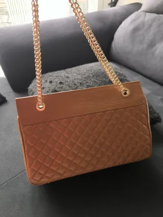 Bolso Piel Roberto Verino Camel Cadena Dorada