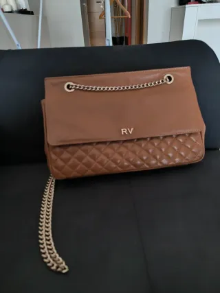 Bolso Piel Roberto Verino Camel Cadena Dorada