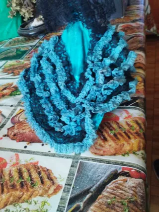 Muñeca Flamenca Vestido Azul y Negro